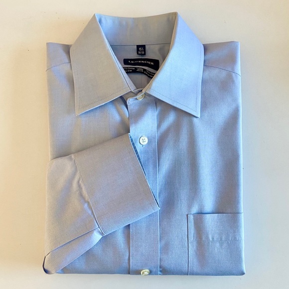 👔 NEW LeMercier Blue Dress Shirt - Picture 1 of 2